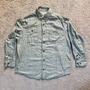 Duluth Trading Free Swingin Flannel Relaxed Fit Shirt Mens -Green - Men's Sz. XL